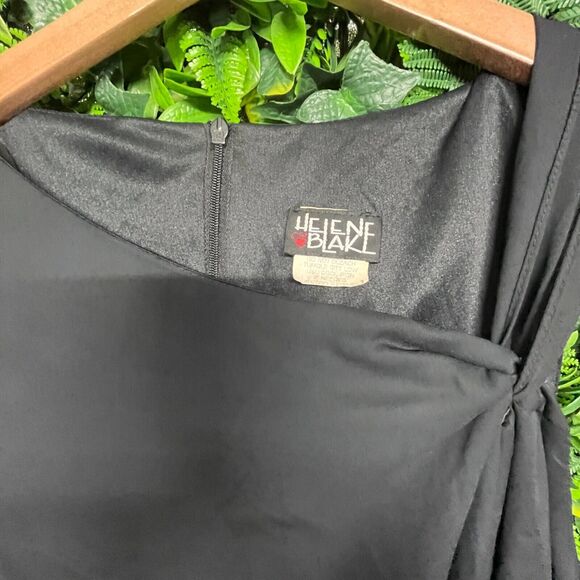 VTG HELENE BLAKE Dress Women Medium Black A line Sheath Knot Accent 1018 - Picture 7 of 7